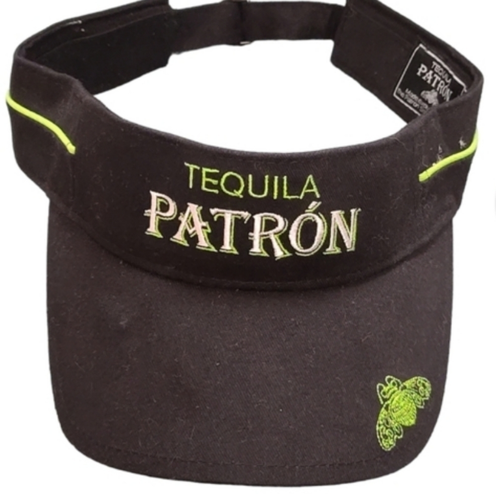 Official Licensed Black Embroidered Patron tequila bee visor
